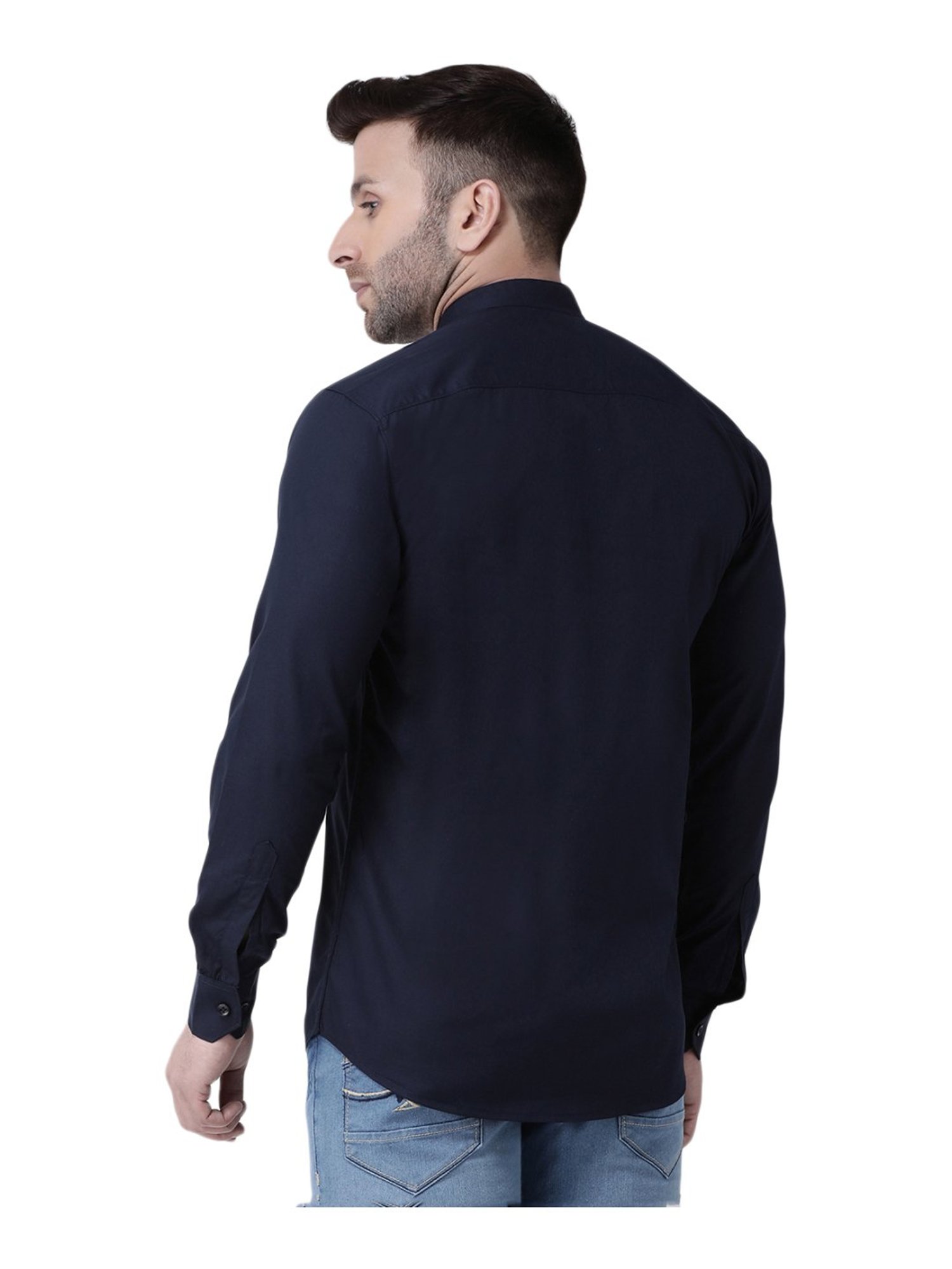 Hang Up Navy Cotton Slim Fit Shirt