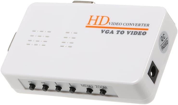 Docooler VGA to RCA S-Video Adapter PC Laptop to TV Video Converter Composite Switch Box
