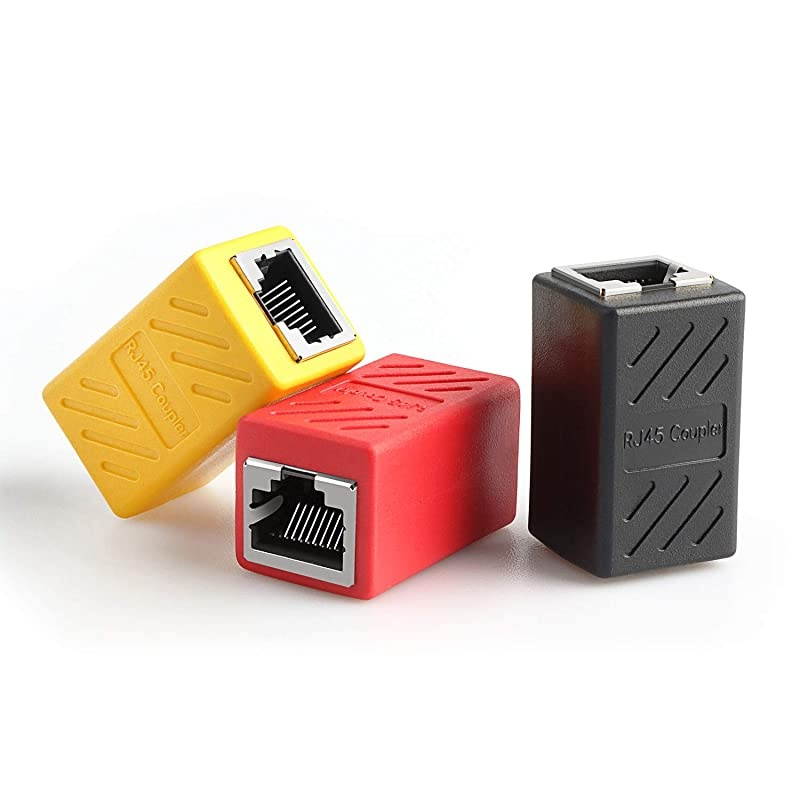 RJ45 Coupler inLine Coupler Cat7 Cat6 Cat5e Ethernet Cable Extender Adapter Female to Female 3 Pack