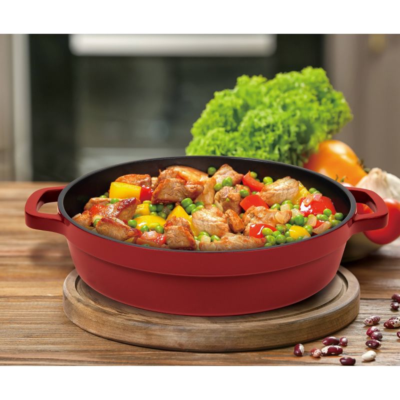 MasterPan 4qt Non-Stick Cast Aluminum Dutch Oven Red
