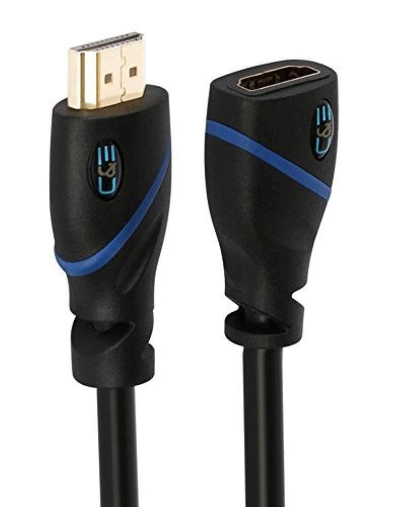 C&E 10 Pack, High Speed HDMI Extension Cable Male to Female, 1.5 Feet, Supports Ethernet, 3D and Audio Return Channel [Latest Version], CNE555034