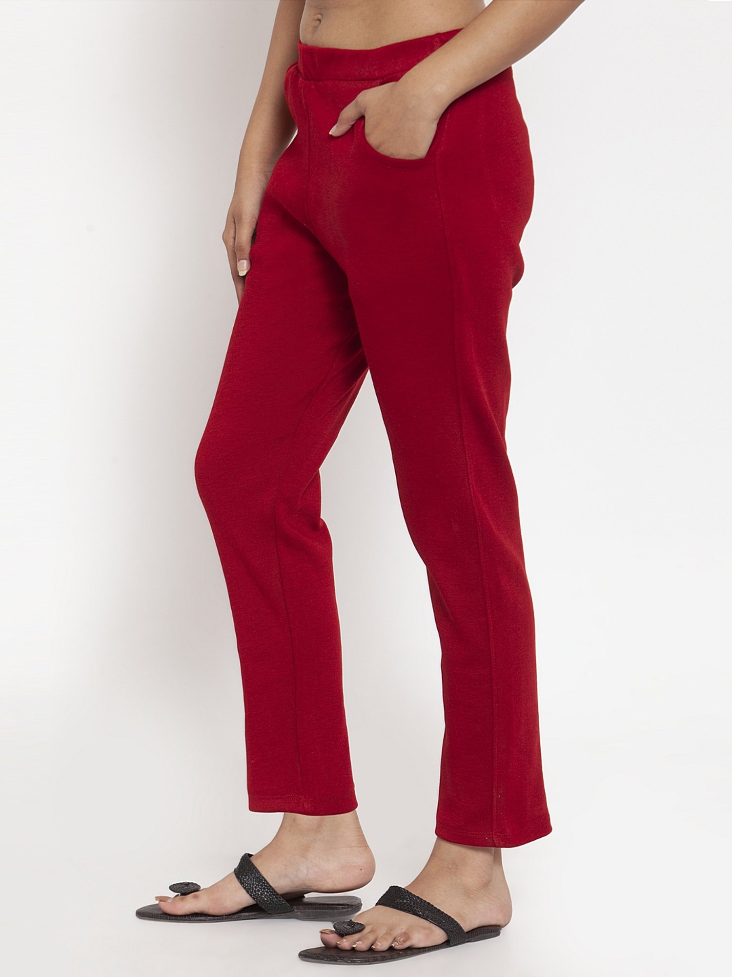 TAG 7 Maroon Regular Fit Pants