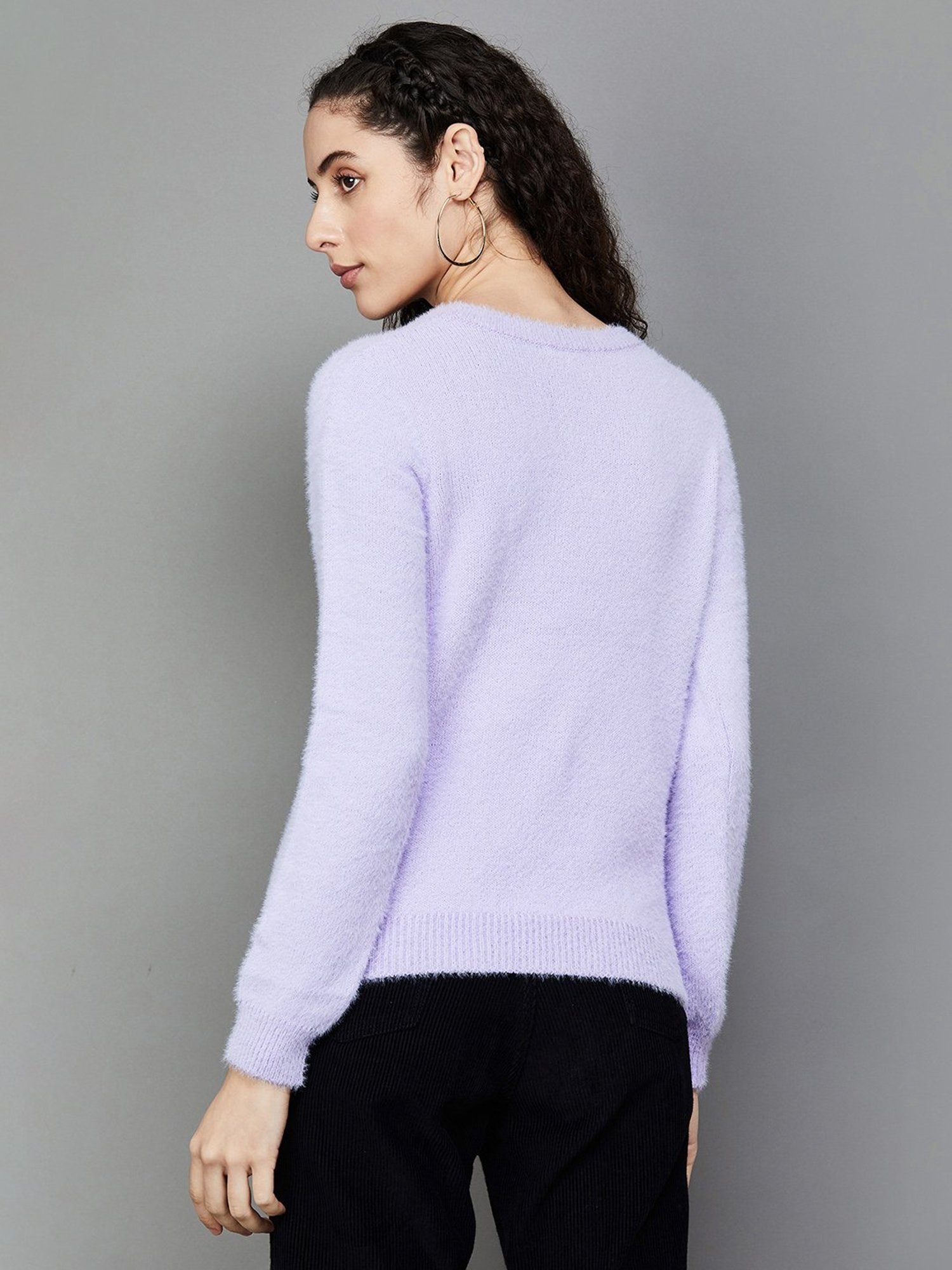 Ginger by Lifestyle Purple Regular Fit Sweater