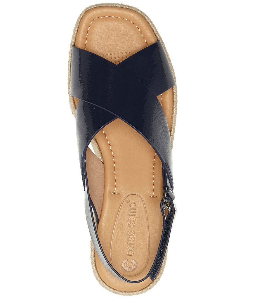 CC Corso Como Penelopy Patent Leather Flatform Espadrilles