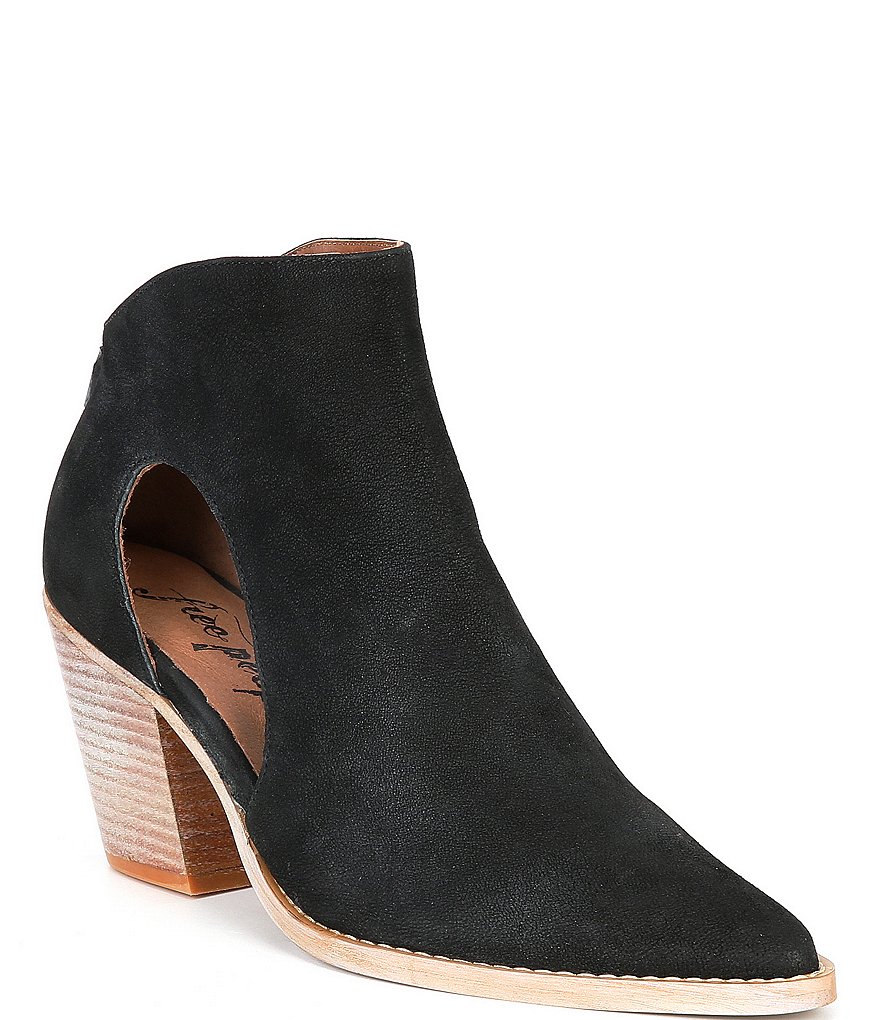 Free People Wilder Leather Side Cutout Booties
