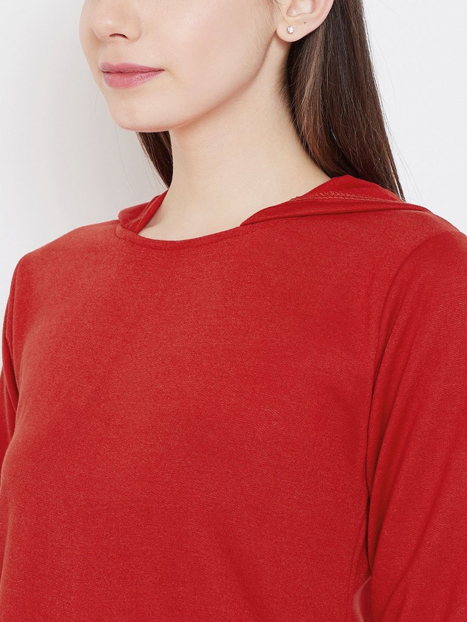 Belle Fille Red Embellished Sweatshirt