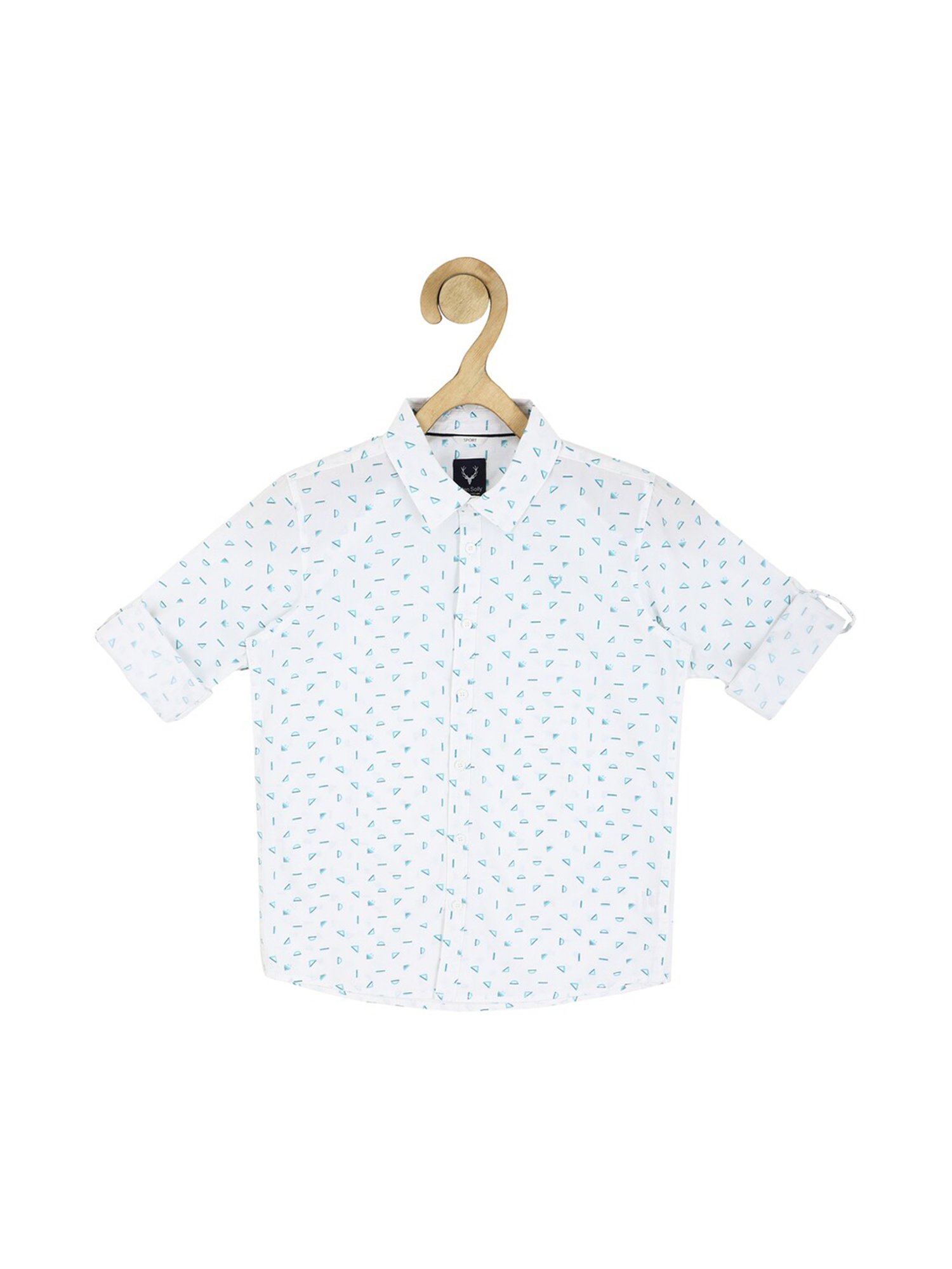 Allen Solly Junior White Printed Full Sleeves Shirt