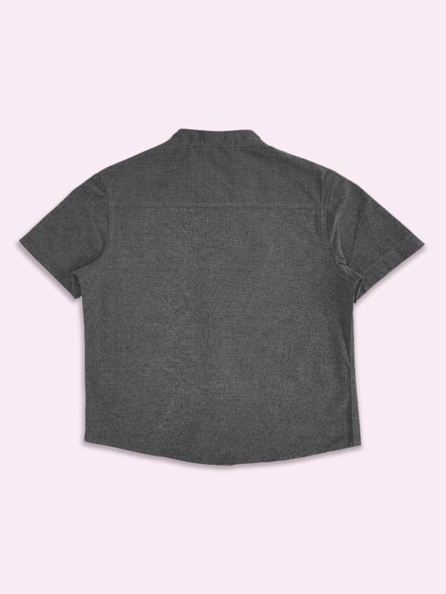 Pantaloons Baby Kids Grey Cotton Regular Fit Shirt