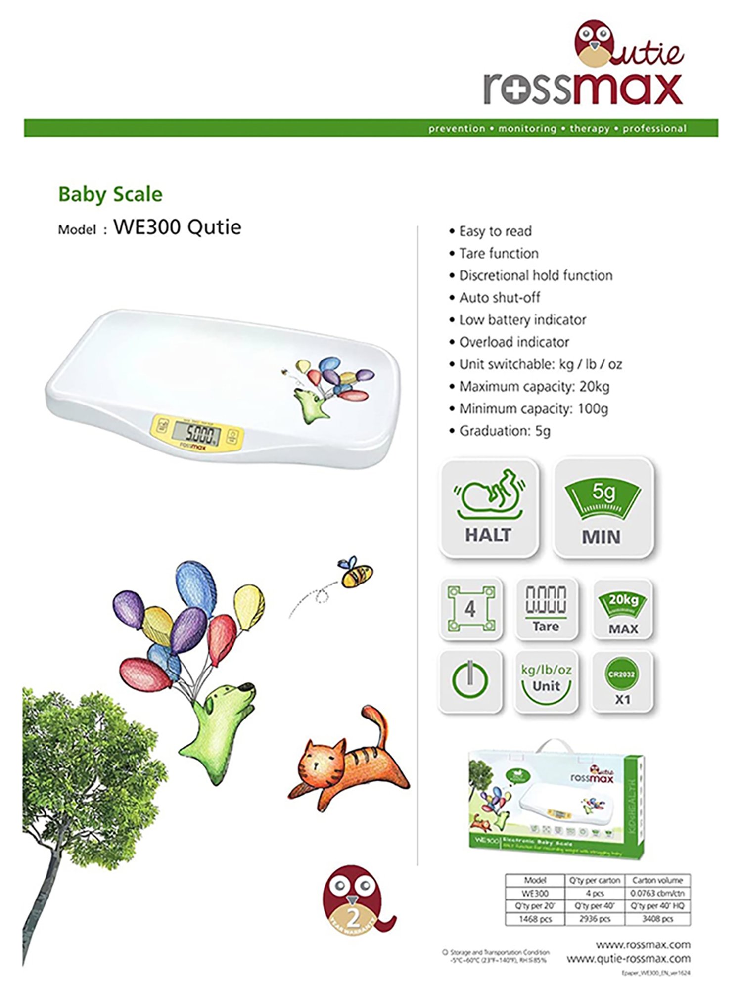 Rossmax WE300 Baby Weighing Scale (White)
