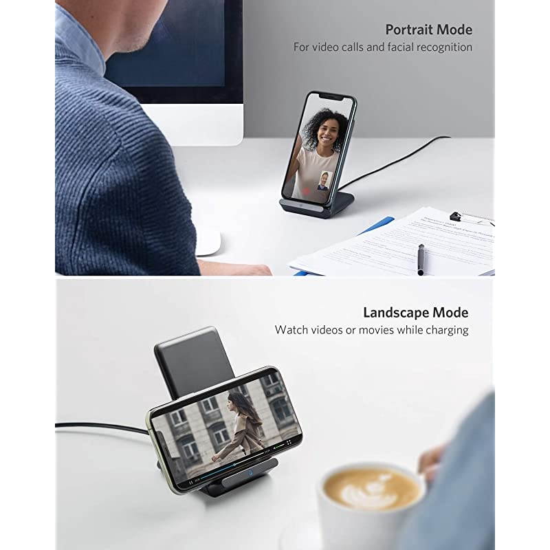 Wireless Charger 10W Max PowerWave Stand Upgraded QiCertified 75W for iPhone 11 11 Pro 11 Pro Max XR Xs Max XS X 8 8 Plus 10W for Galaxy S20 S10 S9 Note 10 Note 9 No AC Adapter