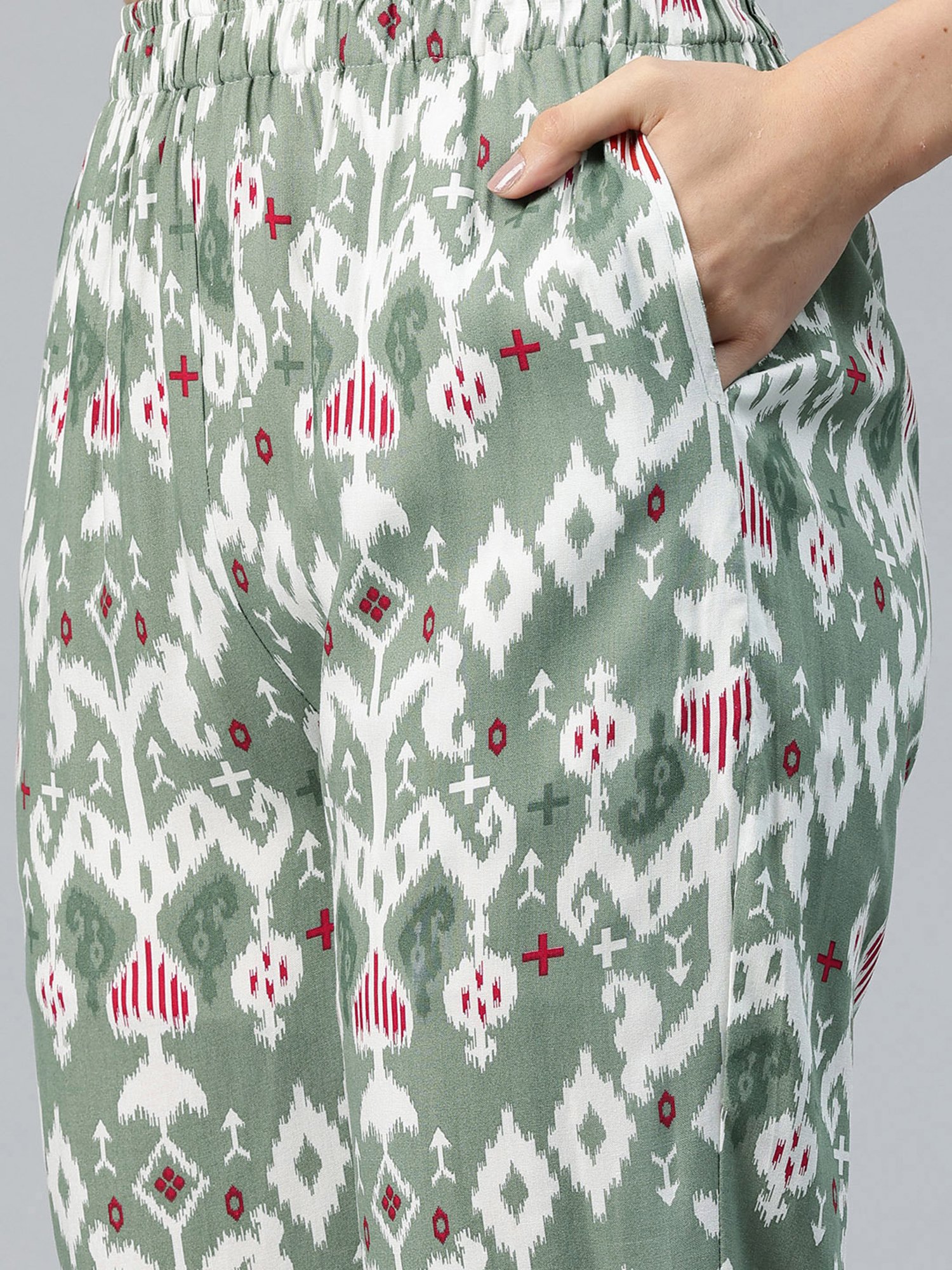 One Femme Light Green Kurta Pant Set