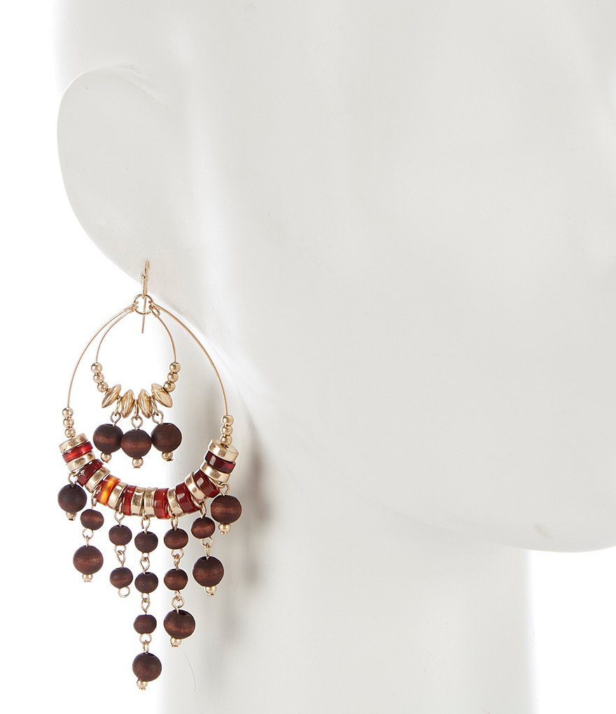 Southern Living Wood Shaky Drop Earrings