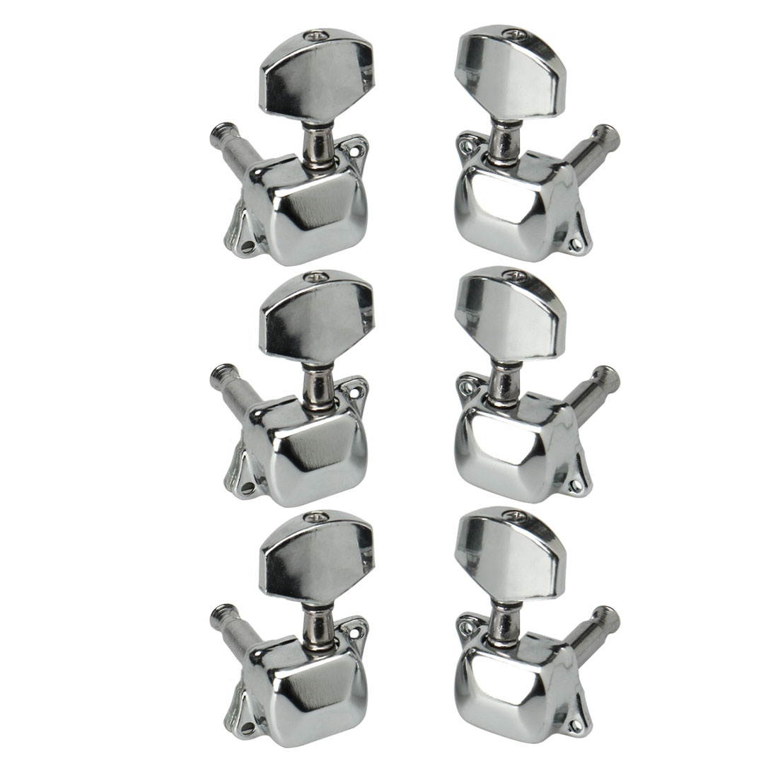 Global Bargains 6 Pcs Silver Tone 6 Inline Guitar Tuning Machine Heads 6mm Shaft