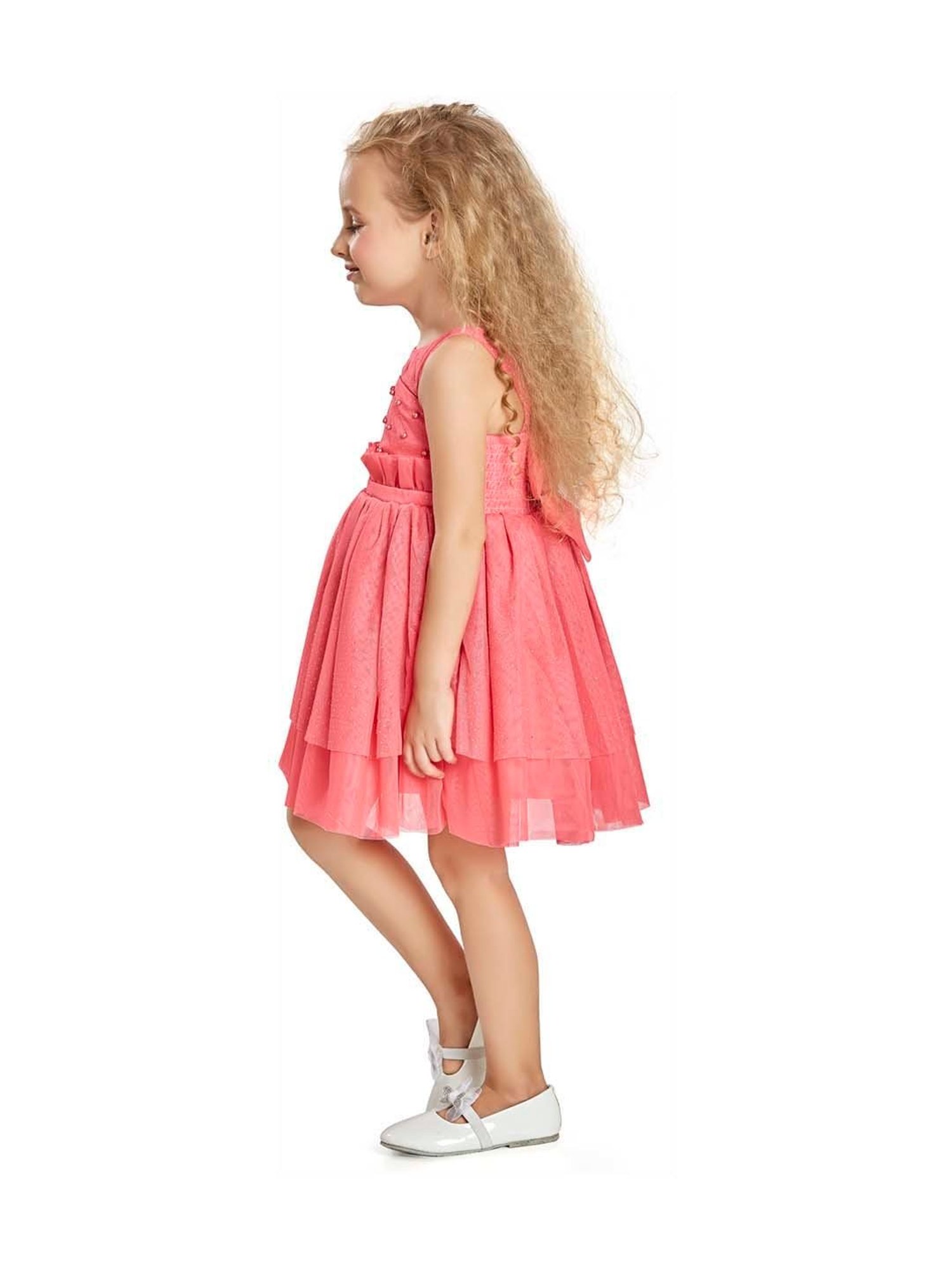 Peppermint Kids Pink Embellished Dress