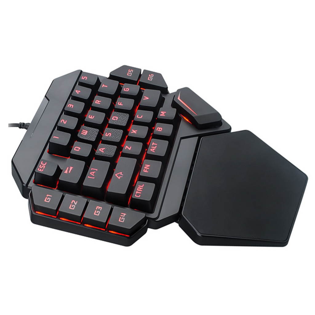 LED Mechanical Keyboard One-Handed Game Keyboard Computer USB Keypad 35 Keys