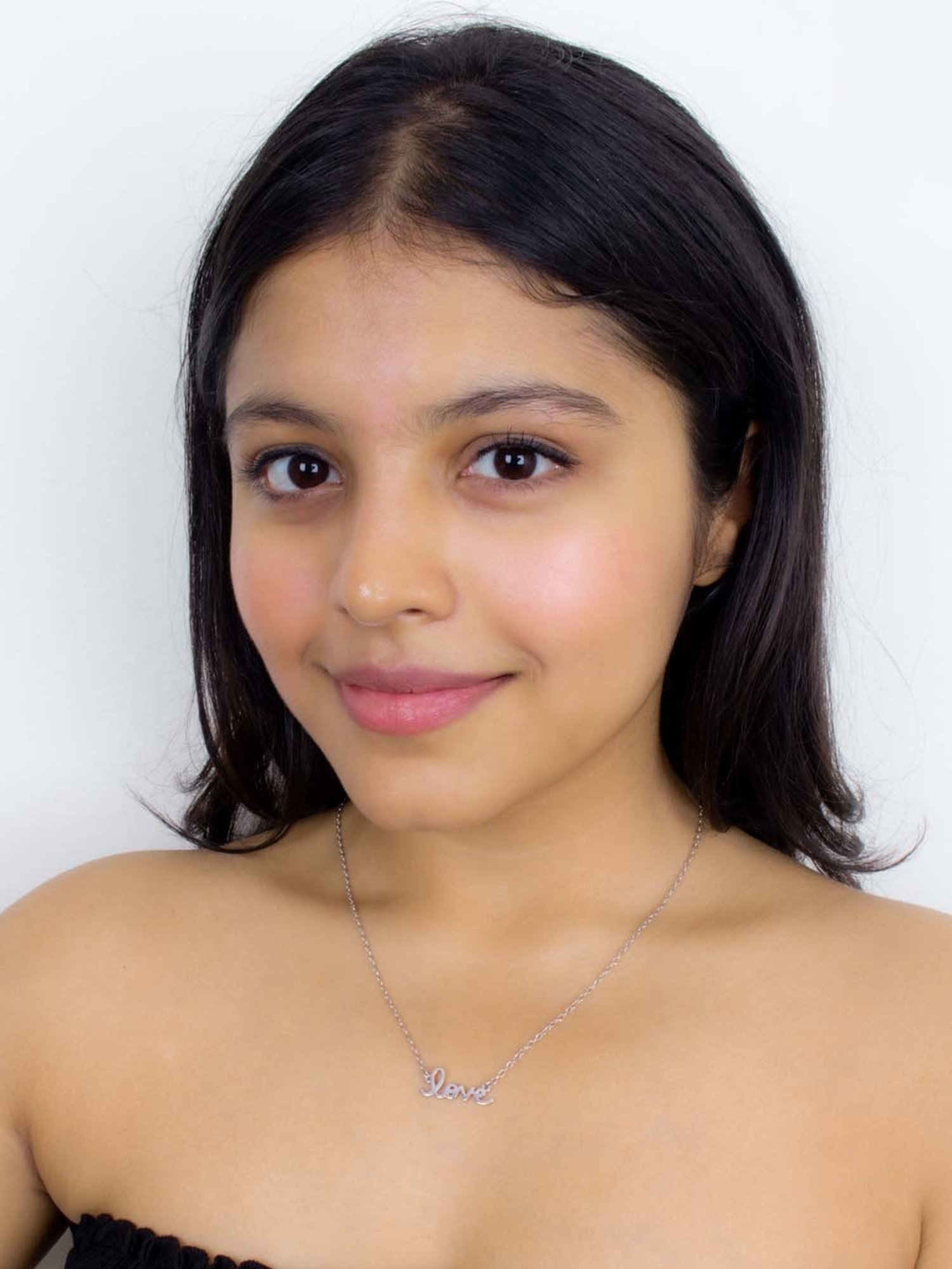 925 Silver Letter Love Pendant with Chain for Women & Girls