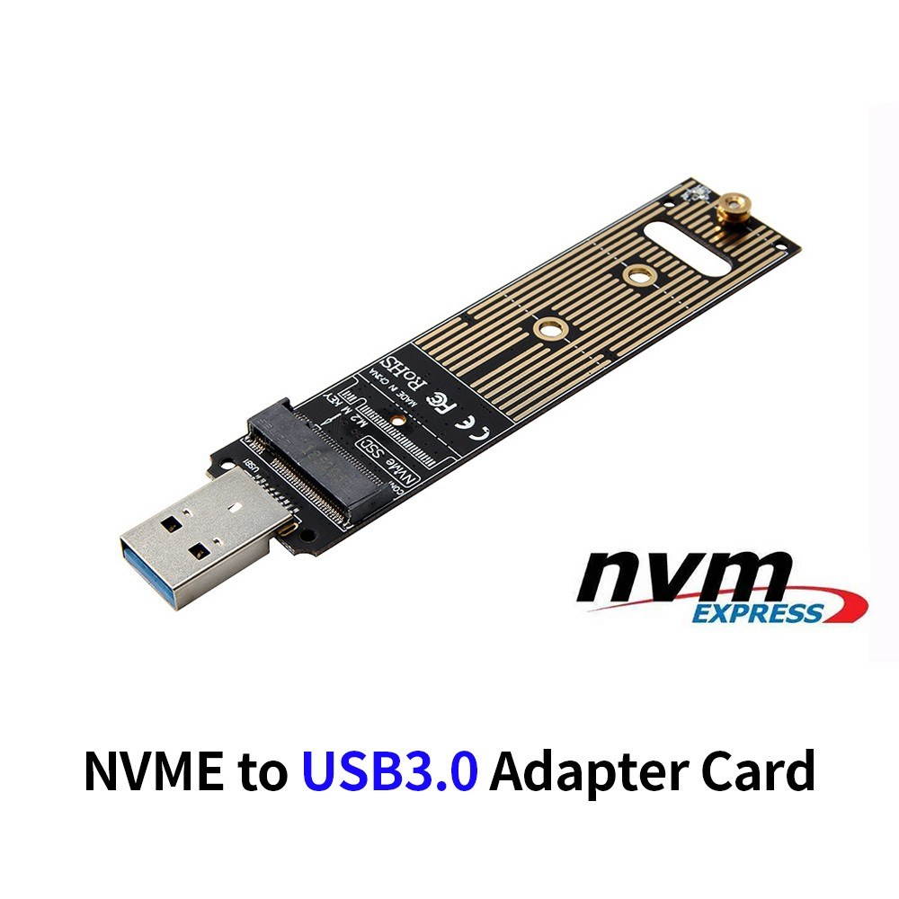 M.2 NVME to USB3.0 Mobile Adapter Card Converter Card Support M.2 PCIE(Key M) Interface NVME SSD Not Support SATA Protocol