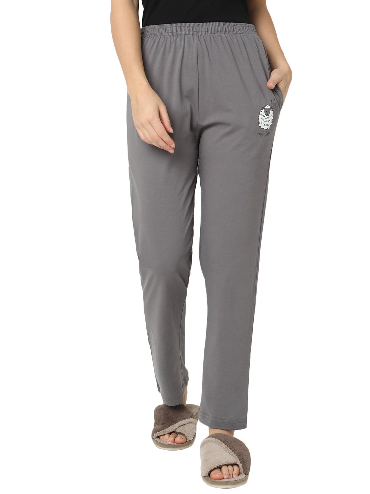 Smarty Pants Grey Cotton Graphic Print Lounge Pants