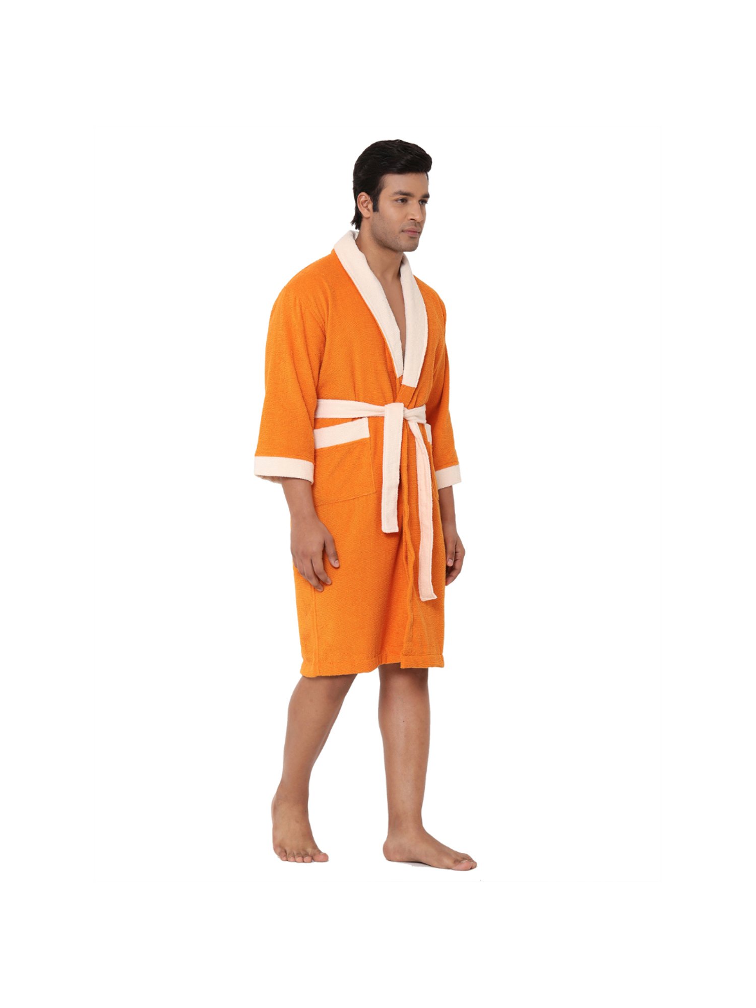 Spaces Cloudz Orange 300 GSM Cotton Medium Bathrobe
