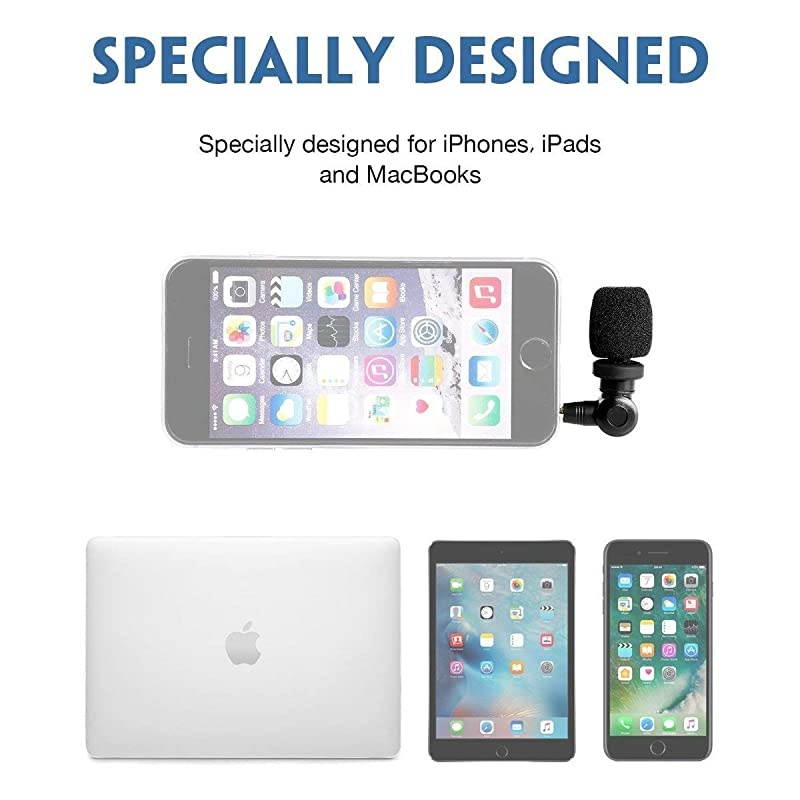 SmartMic Mini Condenser Flexible Microphone for SmartphonesVlogging Microphone for iPhone and YouTube Video Mic for iOS Apple iPhone 7 7s 8 X 11 6 6s iPad and Android Phone