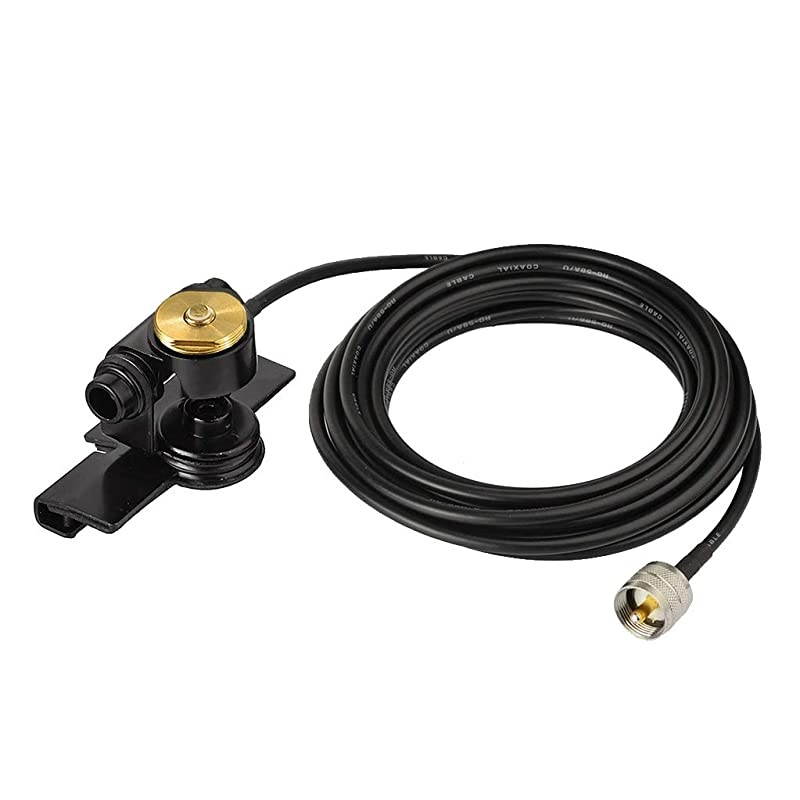 Vehicle CB Radio Antenna NMO Mount Fix Bracket Lip Mount with UHF PL259 Male Connector 5m165 feet RG58U Cable for Car Truck SUV CB Radio Amateur Radio Mobile Transceiver Ham Radio Antenna