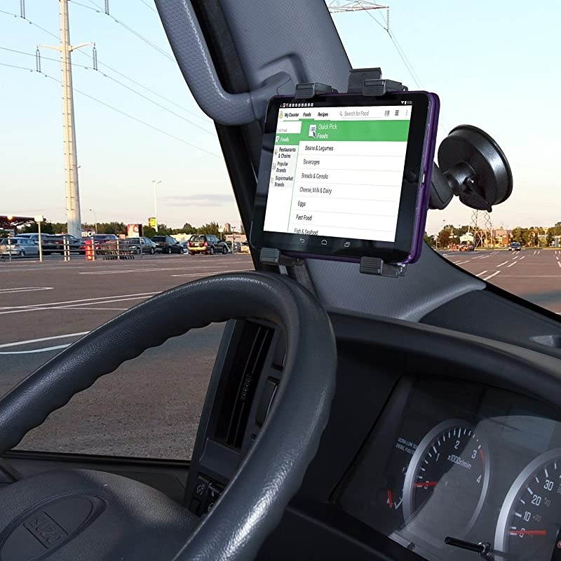 Tabdock BizMount HolderMount with Suction Cup Base for Your Windshield Dashboard or Desk Compatible with All 710 Tablets iPad Samsung Galaxy Tab Google Nexus
