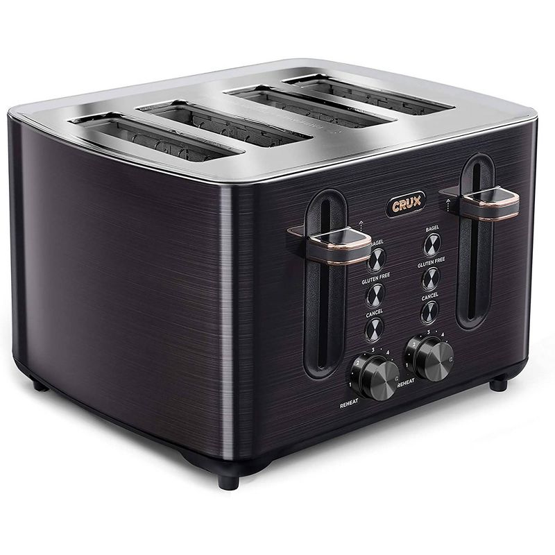 Crux 4 Slice Toaster Black SS