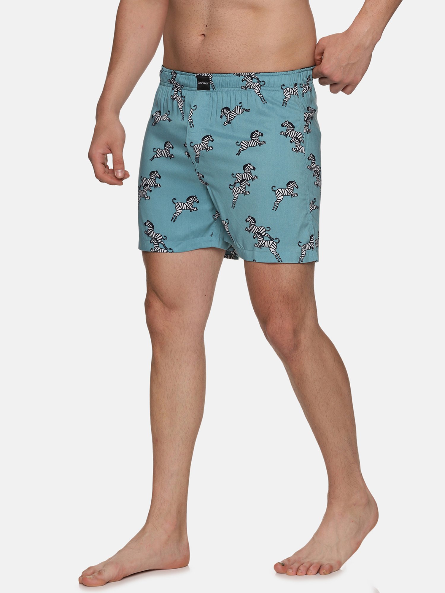 Don Vino Light Blue Regular Fit Printed Boxers