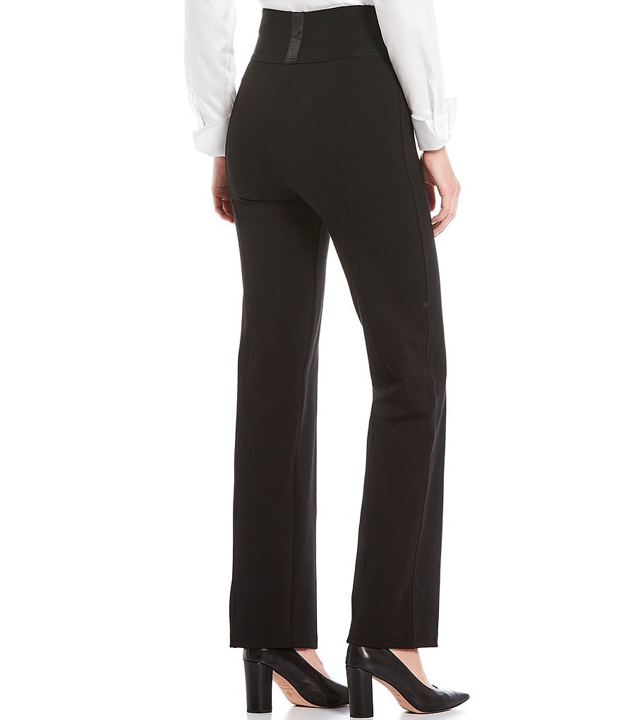 Calvin Klein Wide Waistband Slim Straight-Leg Ponte Knit Pants