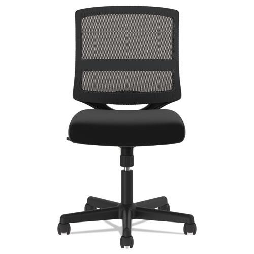 HON ValuTask Mid-Back Mesh Task Chair, Armless Black Mesh Computer Chair (HVL206)