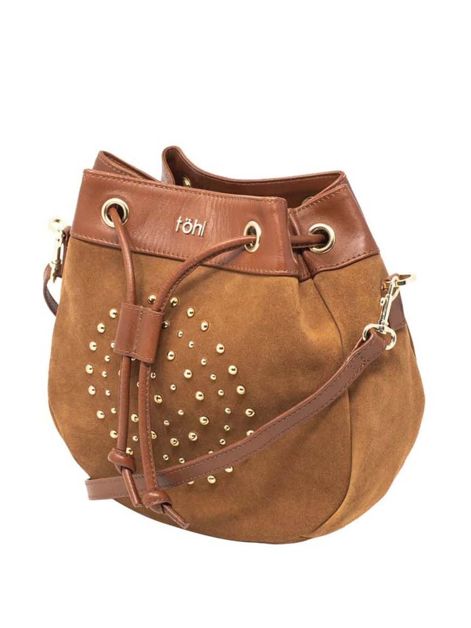 Tohl Tan Rivets Medium Sling Handbag