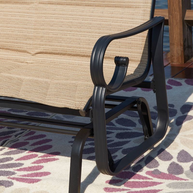 2pc Iron Patio Glider Bench Seating Set - Patio Festival