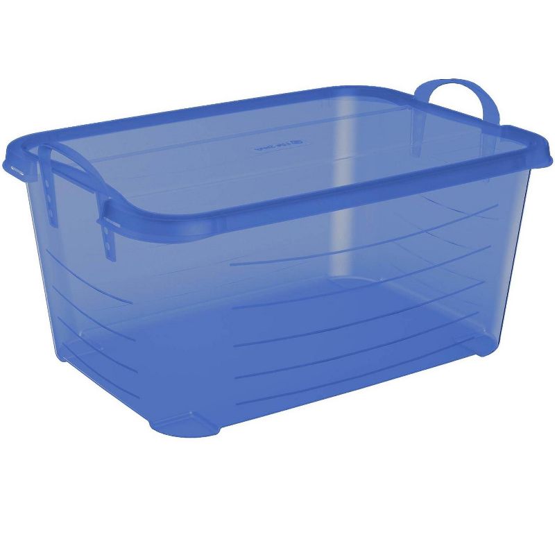 Life Story Blue 55 Quart Stackable Closet Storage Box Containers Totes (6 Pack)