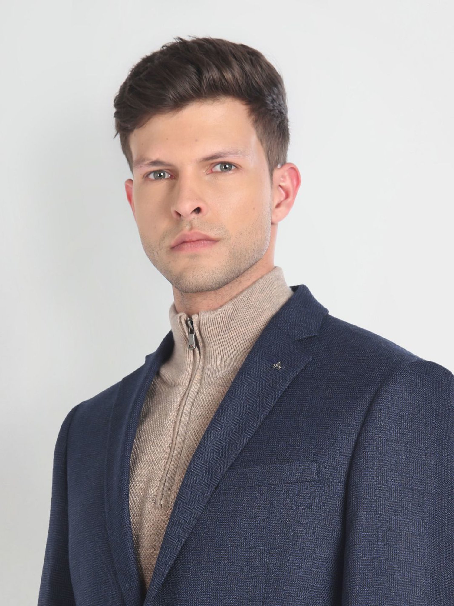 Arrow Navy Blue Regular Fit Blazer