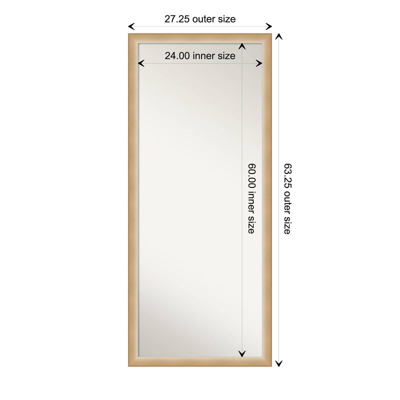 27" x 63" Eva Ambre Framed Full Length Floor/Leaner Mirror Gold - Amanti Art
