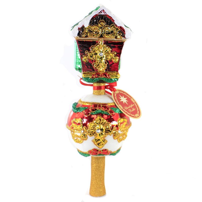Christopher Radko 14.0" Claus On The Clock Tree Topper Finial Reflector  -  Tree Toppers