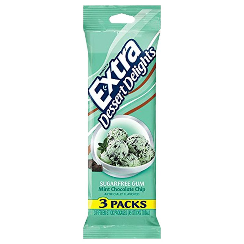 Wrigley's Extra Dessert Delights Mint Chocolate Chip Sugarfree Gum 3 pk