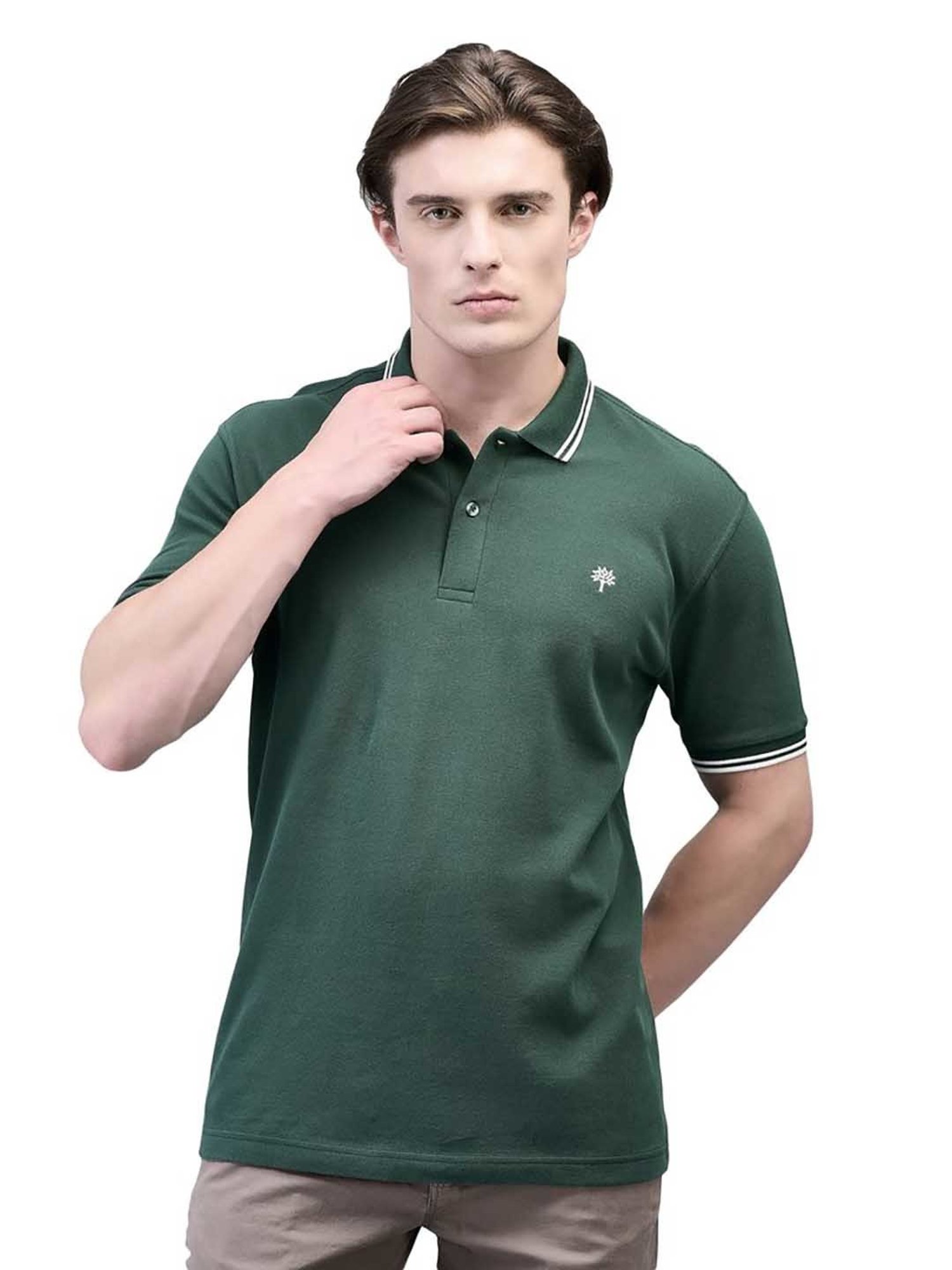 Woodland Green Regular Fit Polo T-Shirt