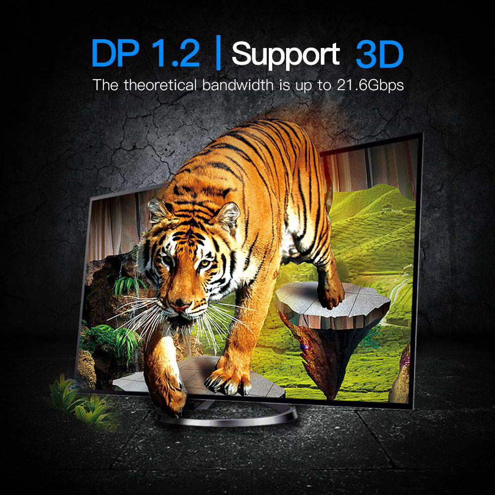 Vention Mini DisplayPort to DisplayPort Cable,Mini DP(Thunderbolt Compatible) to DP Adapter Male to Male Gold-Plated Cord Compatible for MacBook,Surface Pro, Dell,Lenovo and more