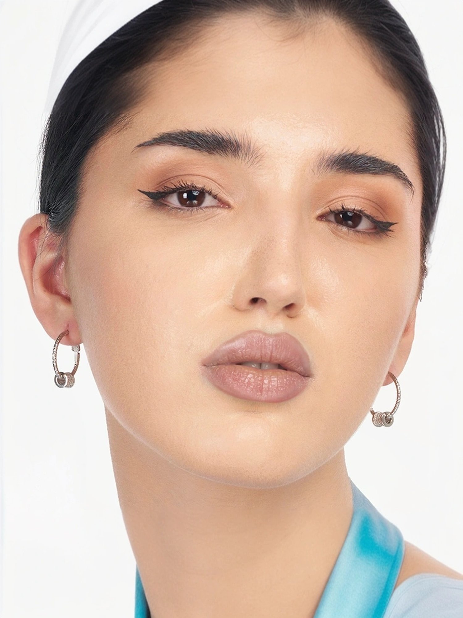 Touch925 Sterling Silver Oval Hoop Hollow Charms for Women & Girls