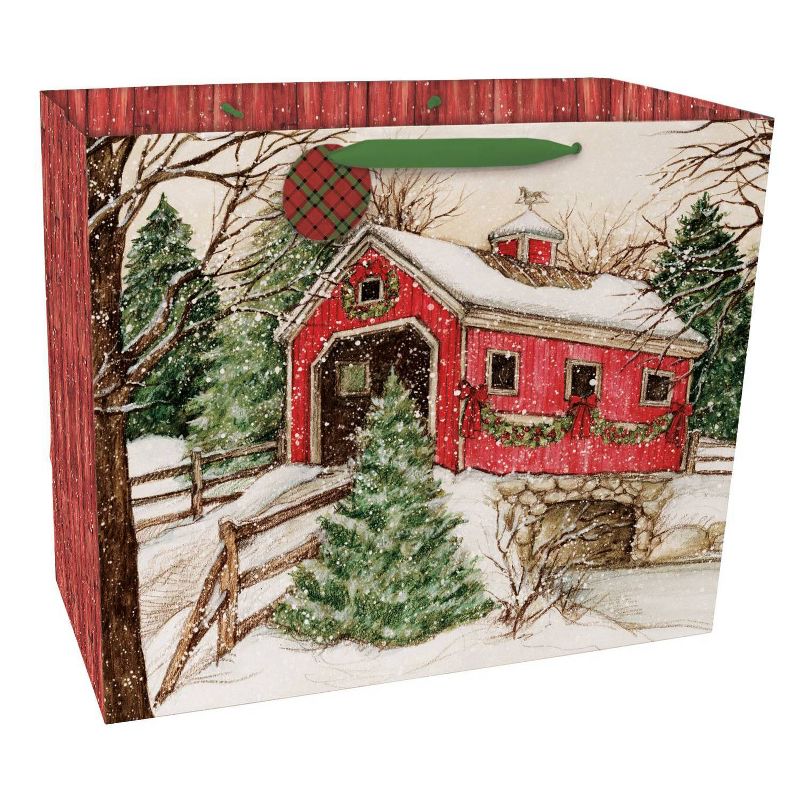 1ct Evergreen Christmas Jumbo Gift Bag