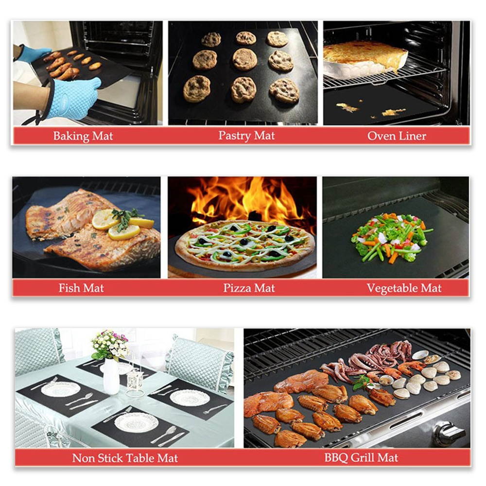 Sauce Basting Brush Barbecue BBQ Grill Oven Liner Grill Mat Non-Stick Barbecue Mat Reusable Heavy Duty Easy to Clean Baking Mat Glass Fiber BBQ Grill Mat table MatBrush Heat Resistant Baking Cooking