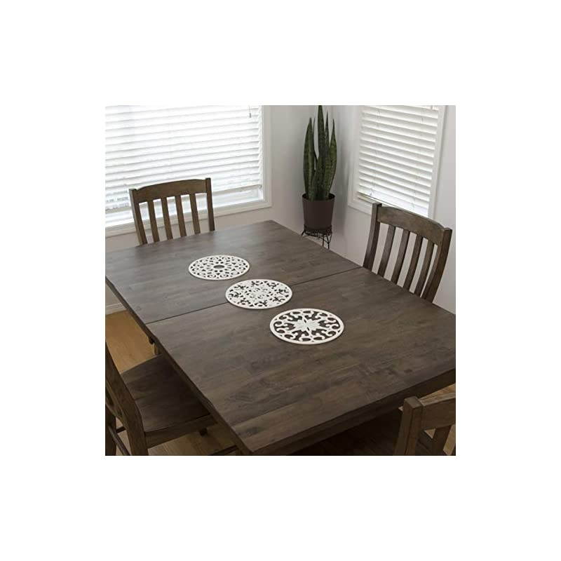 Extra Large, Extra Thick, 10&rdquo; Silicone Trivets for Pots, Pans and Hot Dishes, Trivet Mat, Non-Slip, Dishwasher Safe, for Countertops, Dining Tables, 10 x 3/8 inches, Set of 3, White