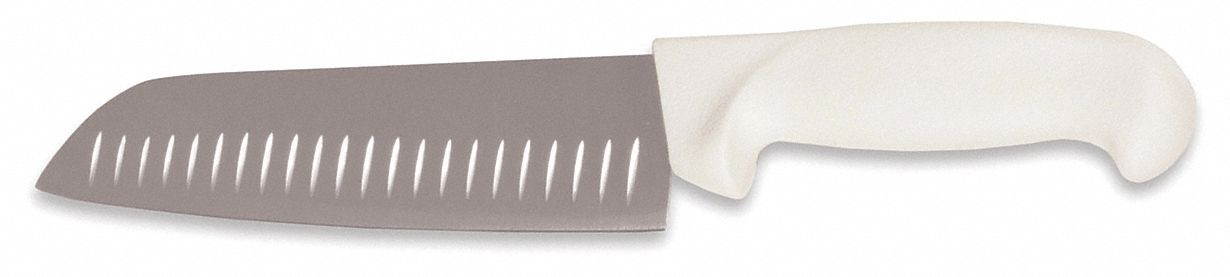 Crestware 7" Straight Santoku Knife, White   KN61