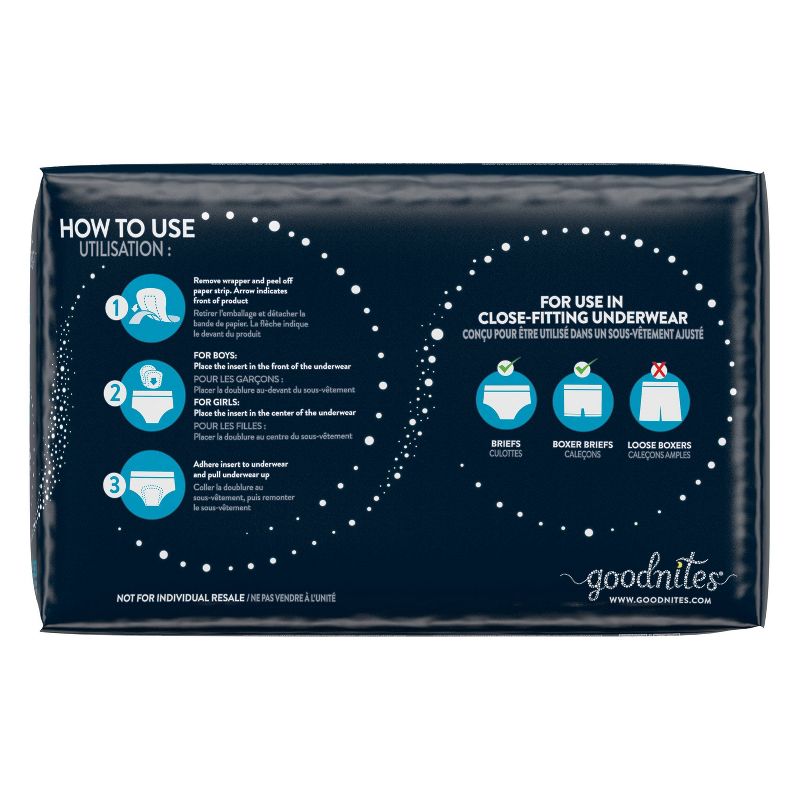 Goodnites Absorbent Bedwetting Underwear Inserts for Boys,  One Size (33ct)
