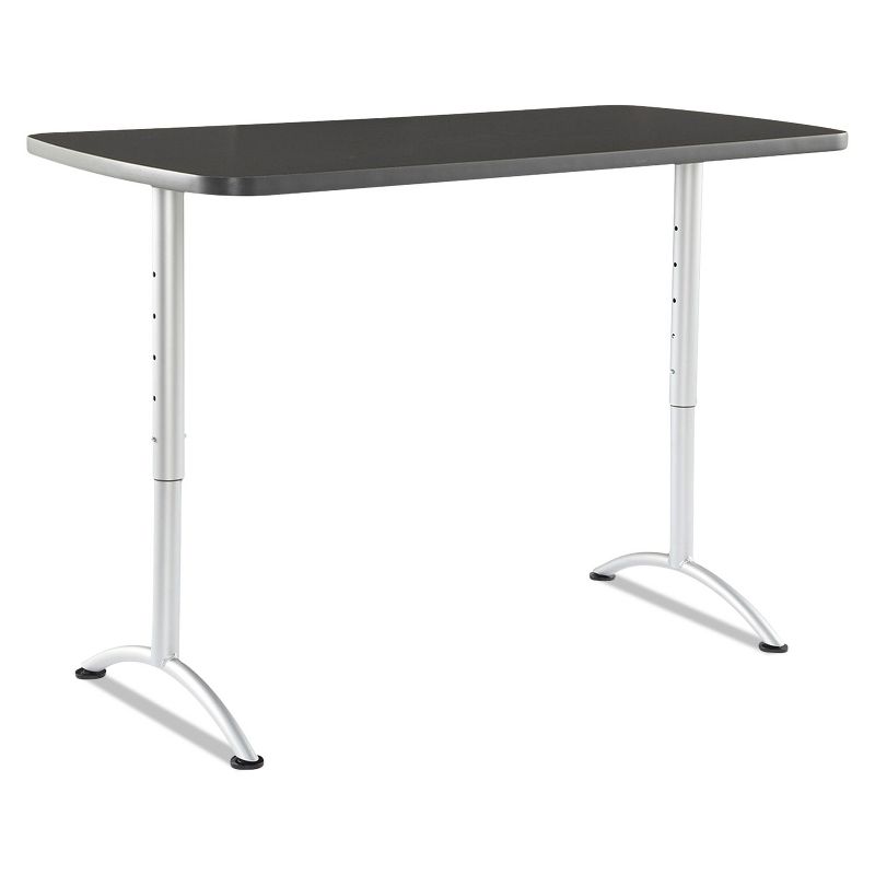 Iceberg ARC Sit-to-Stand Tables Rectangular Top 30w x 60d x 30-42h Graphite/Silver 69317