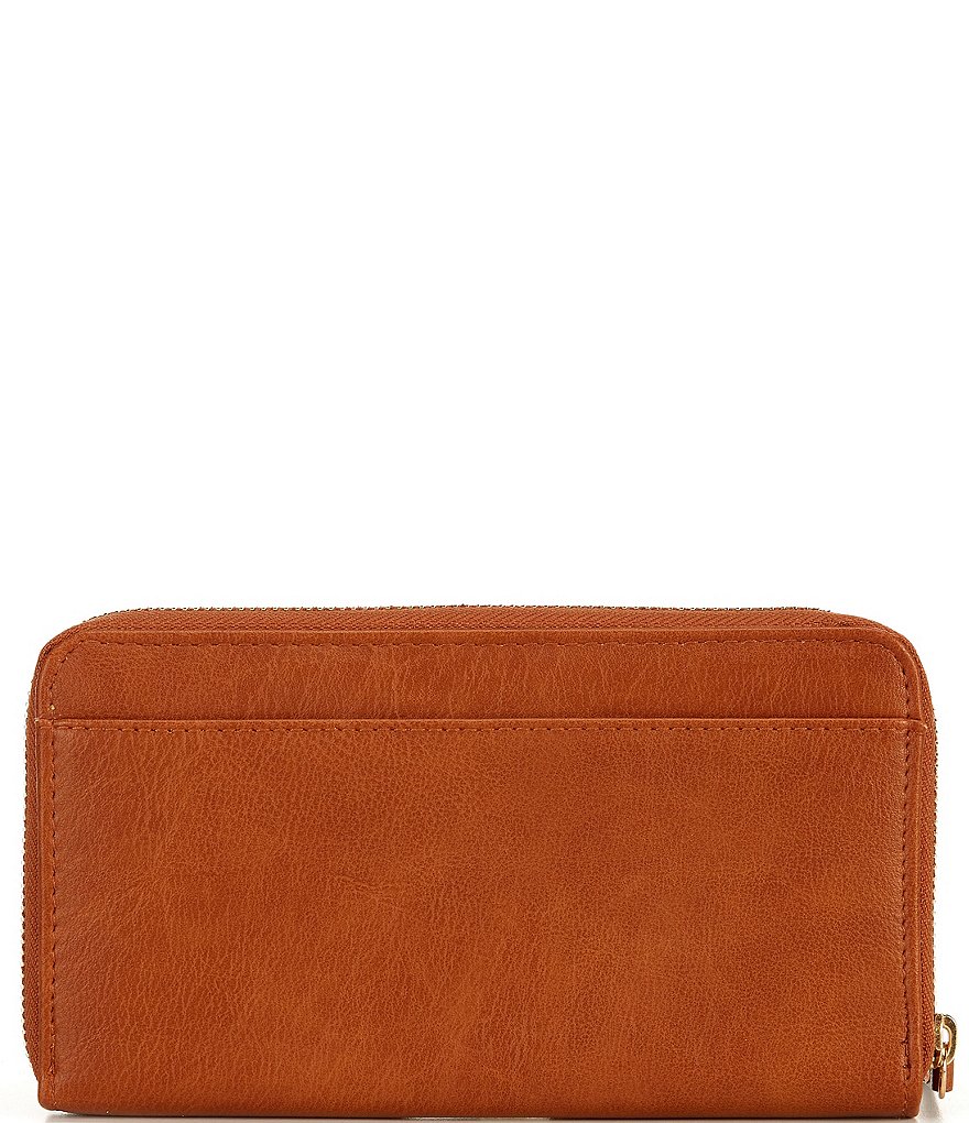 Fossil Liza Embossed Woven Zip Around Clutch Wallet