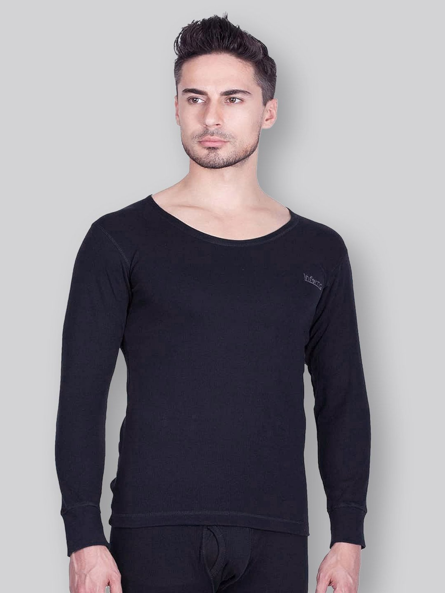 LUX Inferno Black & Navy Skinny Fit Striped Thermal Top - Pack of 2