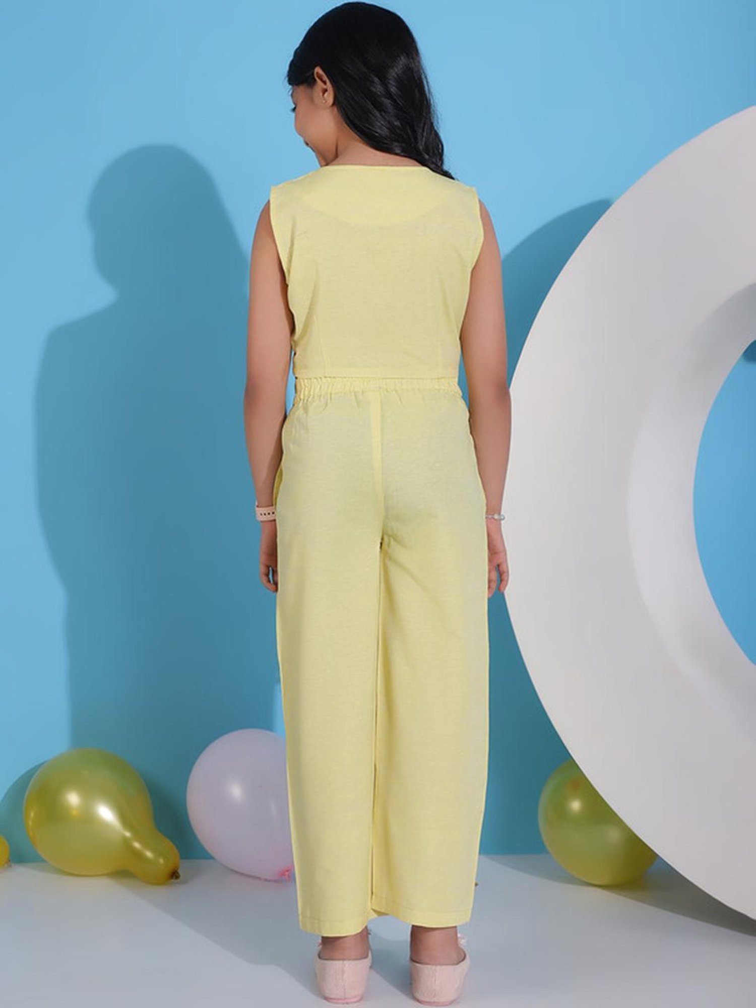 NEUDIS Kids Yellow Solid Shirt with Trousers