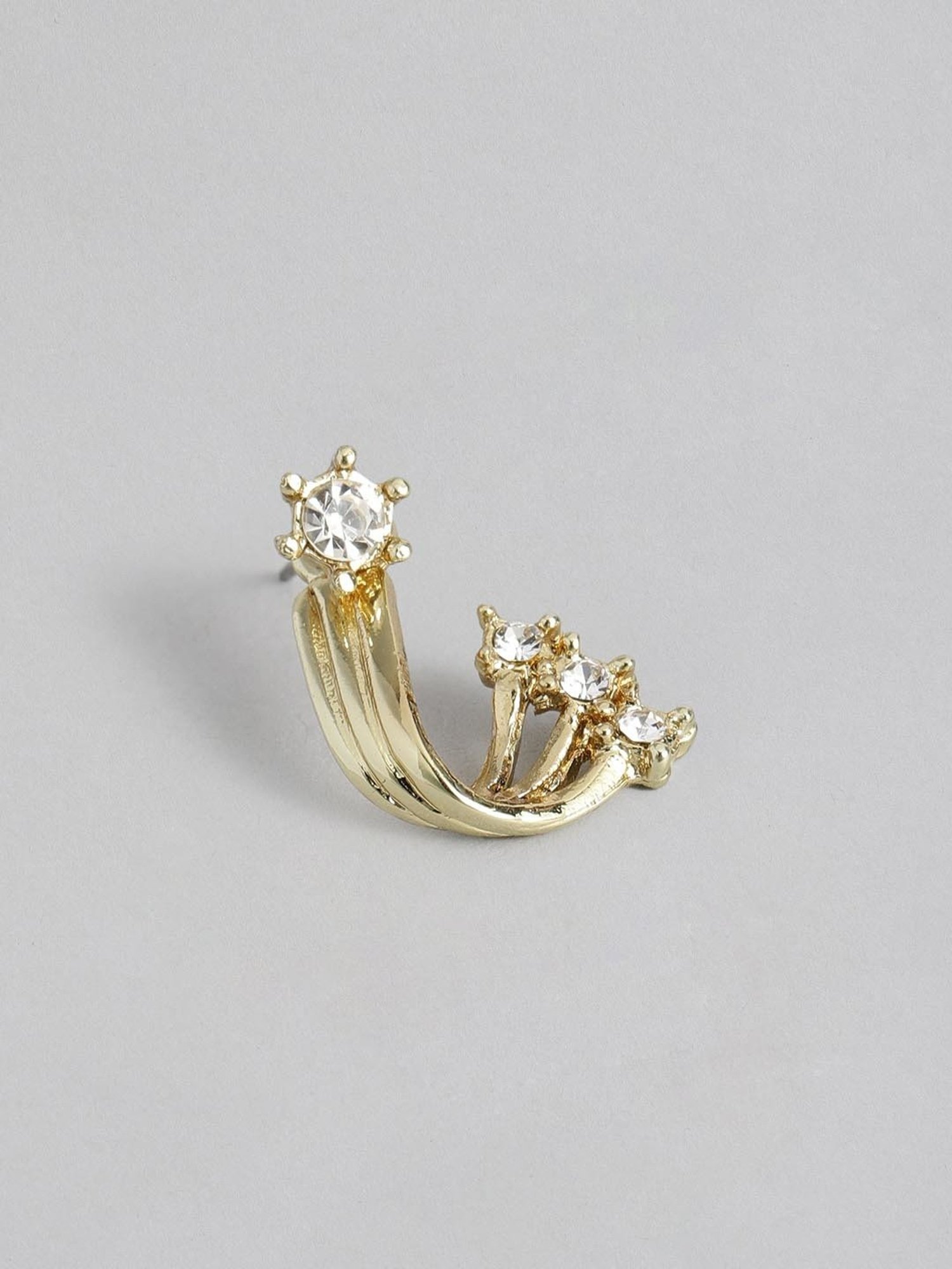 Estele Gold-Plated Falling Star Hoop Earrings for Women